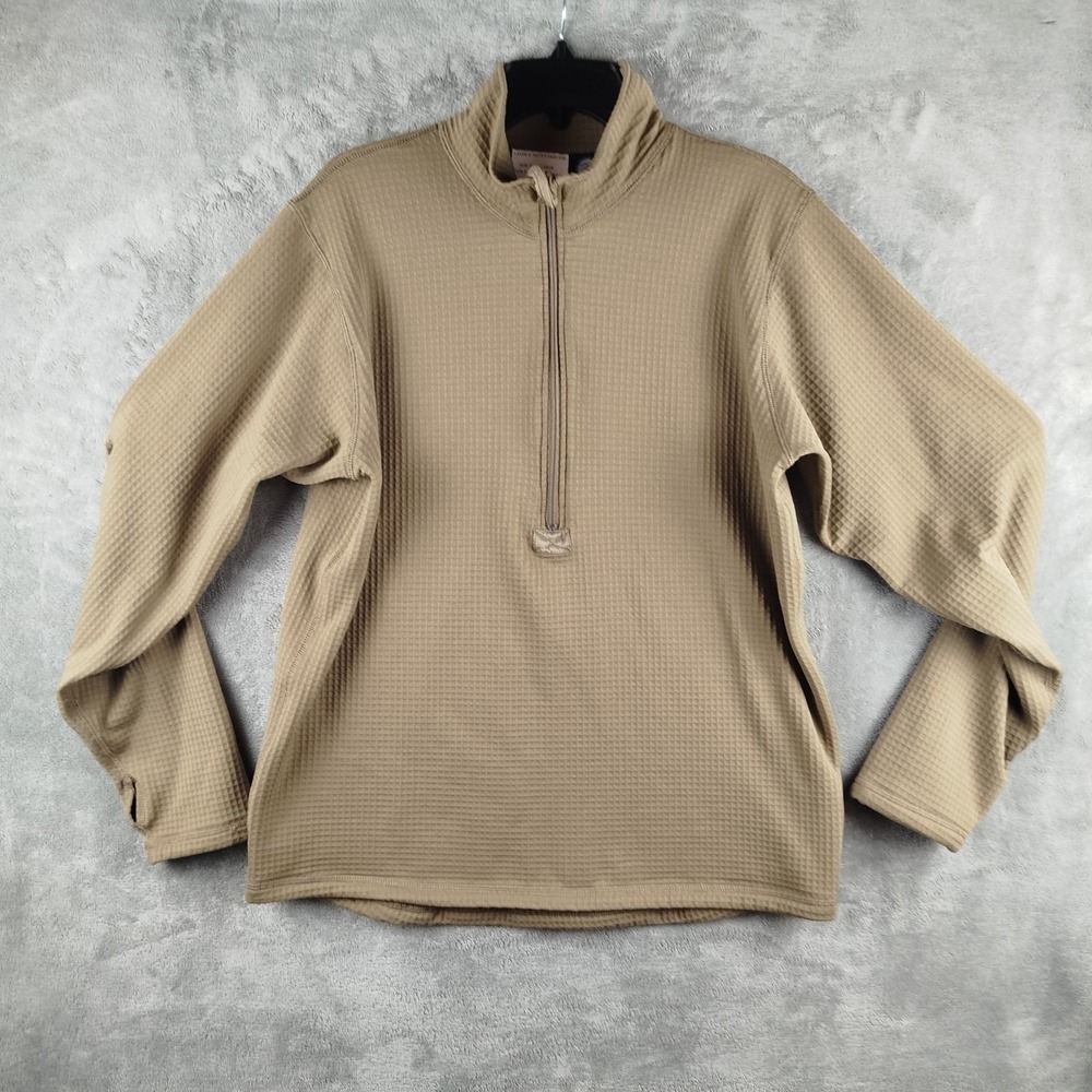 Rothco Layer II Grid Medium Weight 1/2 Zip Thermal Top Pullover Mens Large Brown